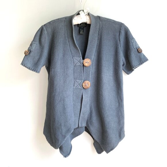 Pure Handknit Sweaters - PURE Handknit Cotton Short Sleeve Cardigan
